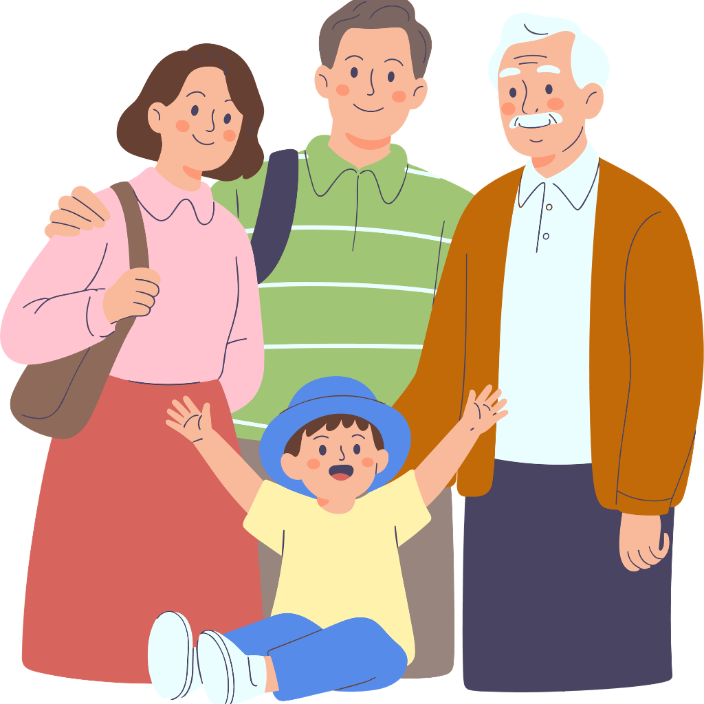 Família aprendendo a Bíblia